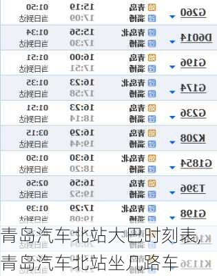 青島汽車(chē)北站大巴時(shí)刻表,青島汽車(chē)北站坐幾路車(chē)