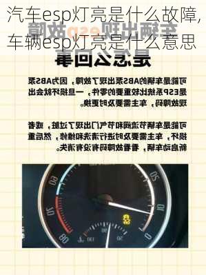 汽車esp燈亮是什么故障,車輛esp燈亮是什么意思