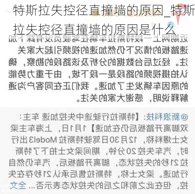 特斯拉失控徑直撞墻的原因_特斯拉失控徑直撞墻的原因是什么