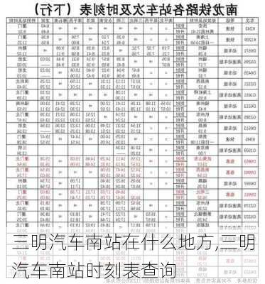 三明汽車南站在什么地方,三明汽車南站時(shí)刻表查詢