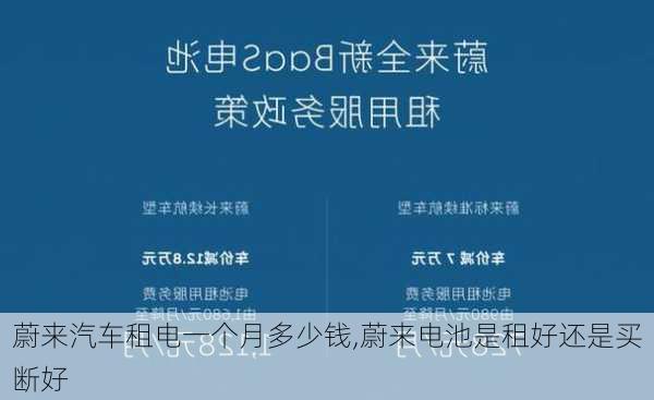 蔚來汽車租電一個(gè)月多少錢,蔚來電池是租好還是買斷好