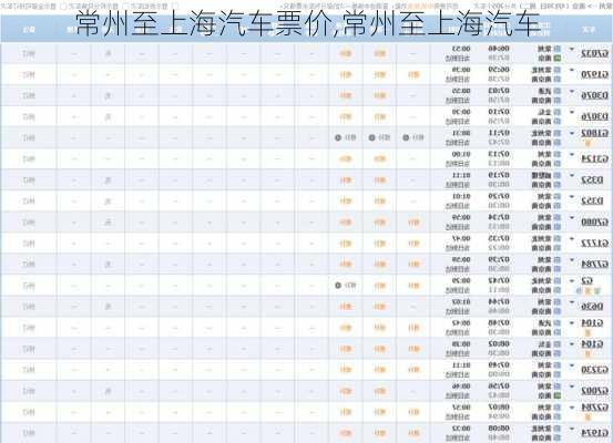 常州至上海汽車(chē)票價(jià),常州至上海汽車(chē)