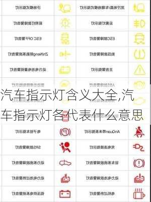 汽車指示燈含義大全,汽車指示燈各代表什么意思