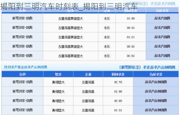 揭陽(yáng)到三明汽車(chē)時(shí)刻表_揭陽(yáng)到三明汽車(chē)