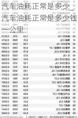 汽車油耗正常是多少_汽車油耗正常是多少錢一公里