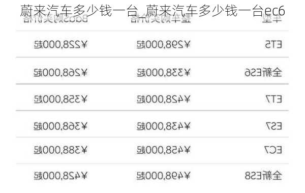 蔚來汽車多少錢一臺(tái)_蔚來汽車多少錢一臺(tái)ec6