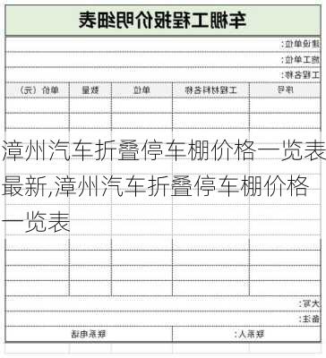 漳州汽車折疊停車棚價格一覽表最新,漳州汽車折疊停車棚價格一覽表