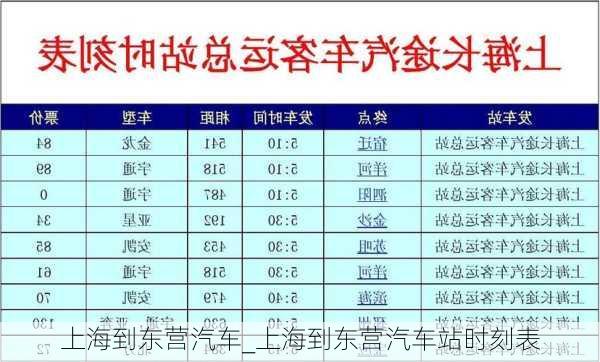 上海到東營汽車_上海到東營汽車站時刻表