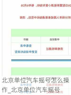 北京單位汽車搖號怎么操作_北京單位汽車搖號