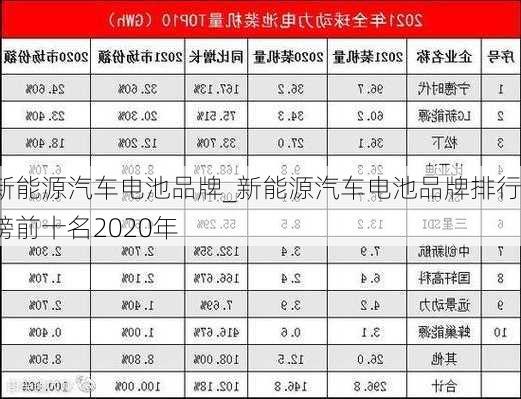 新能源汽車電池品牌_新能源汽車電池品牌排行榜前十名2020年