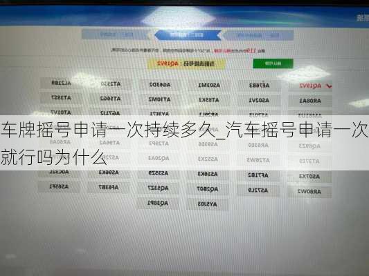 車牌搖號申請一次持續(xù)多久_汽車搖號申請一次就行嗎為什么