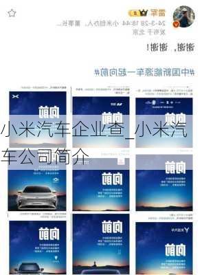 小米汽車企業(yè)查_小米汽車公司簡介