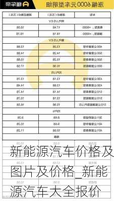 新能源汽車價格及圖片及價格_新能源汽車大全報價