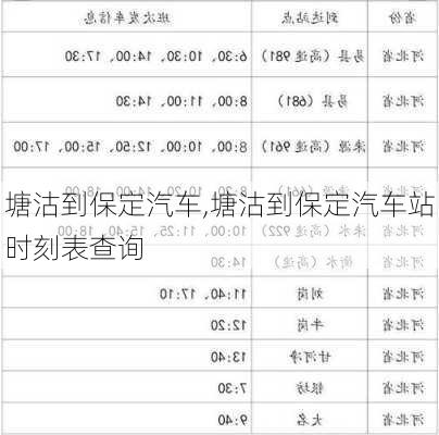 塘沽到保定汽車,塘沽到保定汽車站時(shí)刻表查詢