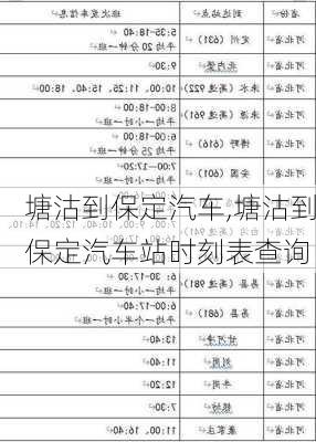 塘沽到保定汽車,塘沽到保定汽車站時(shí)刻表查詢