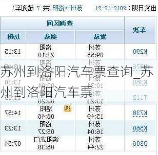 蘇州到洛陽汽車票查詢_蘇州到洛陽汽車票