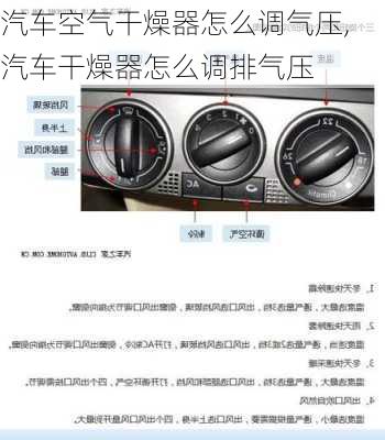 汽車空氣干燥器怎么調氣壓,汽車干燥器怎么調排氣壓