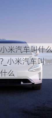 小米汽車叫什么?_小米汽車叫什么