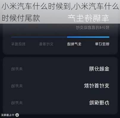 小米汽車什么時候到,小米汽車什么時候付尾款