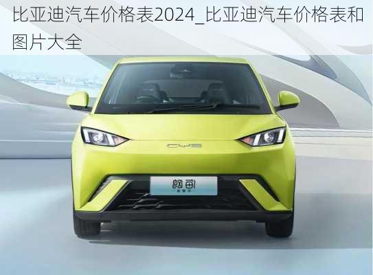 比亞迪汽車價格表2024_比亞迪汽車價格表和圖片大全