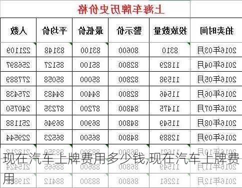 現(xiàn)在汽車上牌費(fèi)用多少錢,現(xiàn)在汽車上牌費(fèi)用