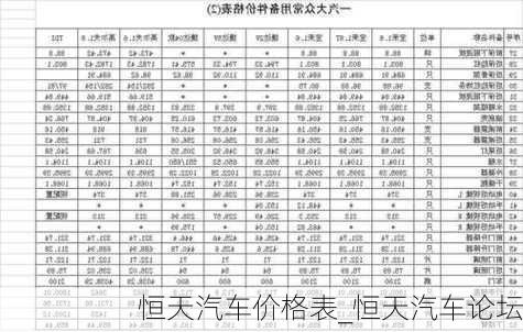 恒天汽車價格表_恒天汽車論壇