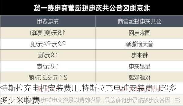 特斯拉充電樁安裝費用,特斯拉充電樁安裝費用超多多少米收費