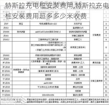 特斯拉充電樁安裝費用,特斯拉充電樁安裝費用超多多少米收費