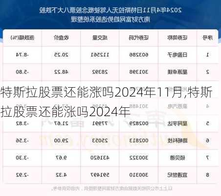 特斯拉股票還能漲嗎2024年11月,特斯拉股票還能漲嗎2024年