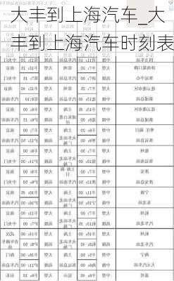 大豐到上海汽車_大豐到上海汽車時(shí)刻表