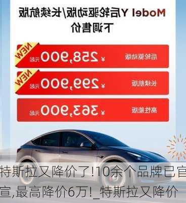 特斯拉又降價了!10余個品牌已官宣,最高降價6萬!_特斯拉又降價