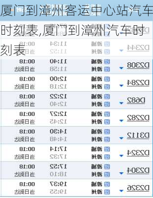 廈門到漳州客運(yùn)中心站汽車時(shí)刻表,廈門到漳州汽車時(shí)刻表