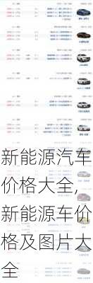 新能源汽車價格大全,新能源車價格及圖片大全