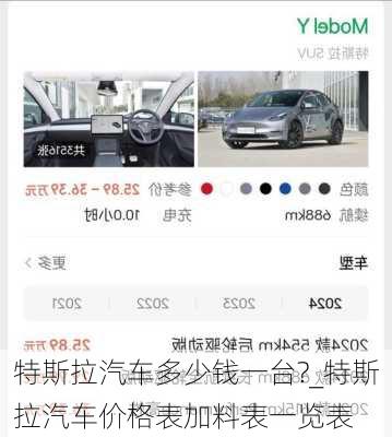 特斯拉汽車多少錢一臺(tái)?_特斯拉汽車價(jià)格表加料表一覽表