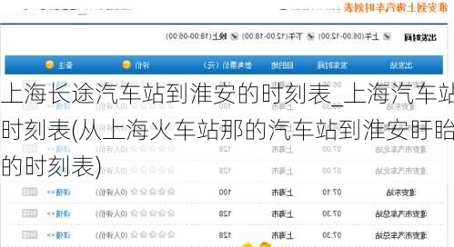 上海長途汽車站到淮安的時刻表_上海汽車站時刻表(從上海火車站那的汽車站到淮安盱眙的時刻表)