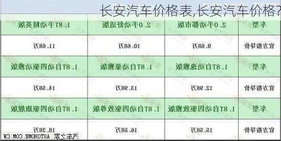 長(zhǎng)安汽車價(jià)格表,長(zhǎng)安汽車價(jià)格?