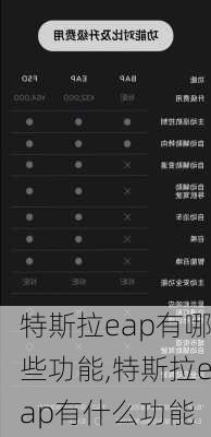 特斯拉eap有哪些功能,特斯拉eap有什么功能