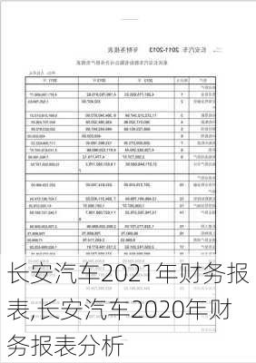 長安汽車2021年財(cái)務(wù)報(bào)表,長安汽車2020年財(cái)務(wù)報(bào)表分析