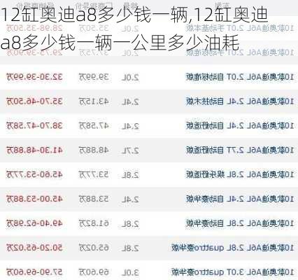 12缸奧迪a8多少錢一輛,12缸奧迪a8多少錢一輛一公里多少油耗