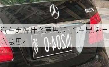 汽車黑牌什么意思啊_汽車黑牌什么意思?