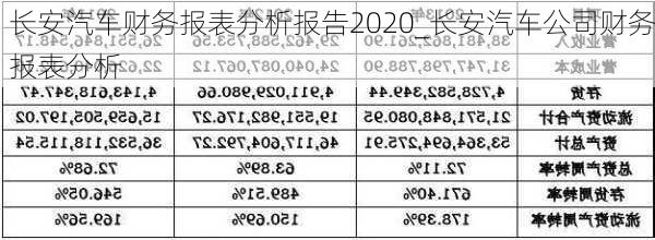 長(zhǎng)安汽車財(cái)務(wù)報(bào)表分析報(bào)告2020_長(zhǎng)安汽車公司財(cái)務(wù)報(bào)表分析