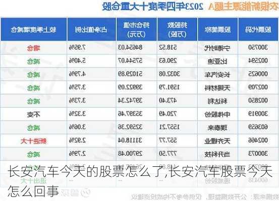 長(zhǎng)安汽車今天的股票怎么了,長(zhǎng)安汽車股票今天怎么回事