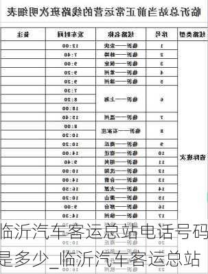 臨沂汽車客運總站電話號碼是多少_臨沂汽車客運總站