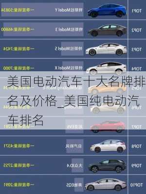 美國電動汽車十大名牌排名及價格_美國純電動汽車排名