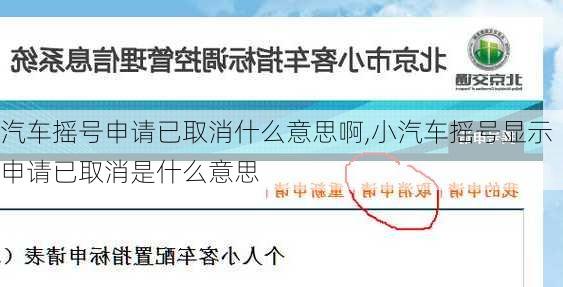 汽車搖號申請已取消什么意思啊,小汽車搖號顯示申請已取消是什么意思