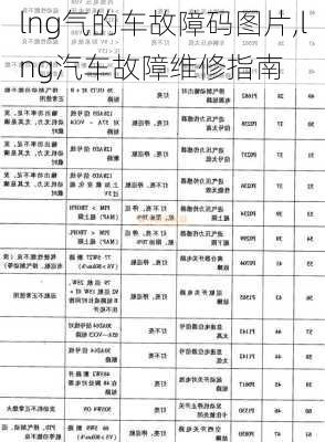 lng氣的車故障碼圖片,lng汽車故障維修指南