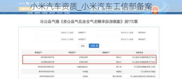 小米汽車資質(zhì)_小米汽車工信部備案