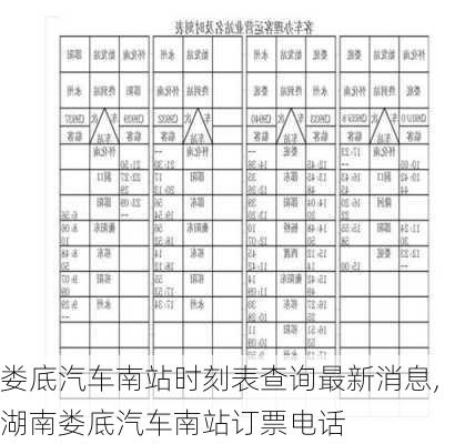 婁底汽車南站時刻表查詢最新消息,湖南婁底汽車南站訂票電話