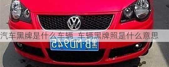 汽車黑牌是什么車輛_車輛黑牌照是什么意思