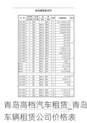 青島高檔汽車租賃_青島車輛租賃公司價格表